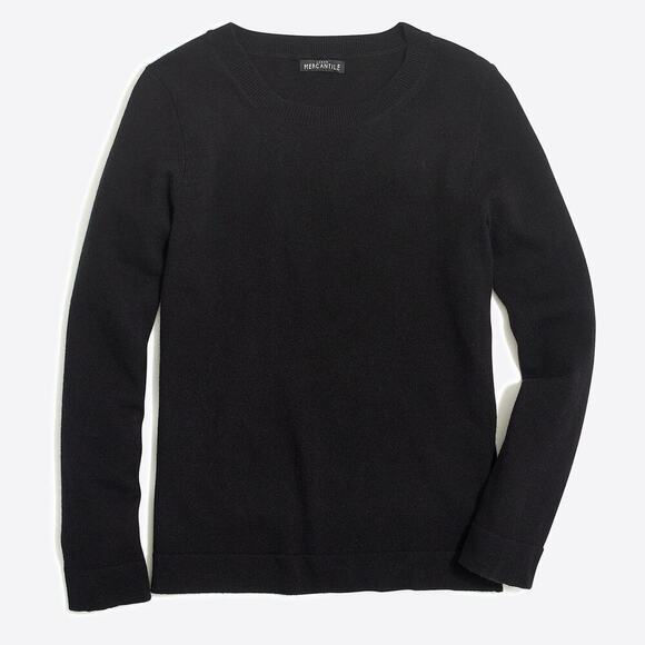 J. Crew Teddie Sweater Wool Cotton Blend Crewneck Black NWT Medium - Picture 2 of 8